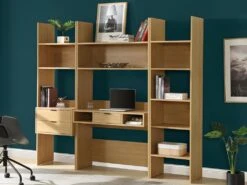 Etagère VASSILI - 5 étagères - Coloris : Chêne 12 Etagère VASSILI - 5 étagères - Coloris : Chêne -Deco.fr Soldes Boutique etagere 449691