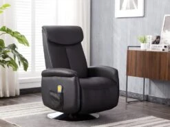Fauteuil Massant KOSTAS En Simili - Noir