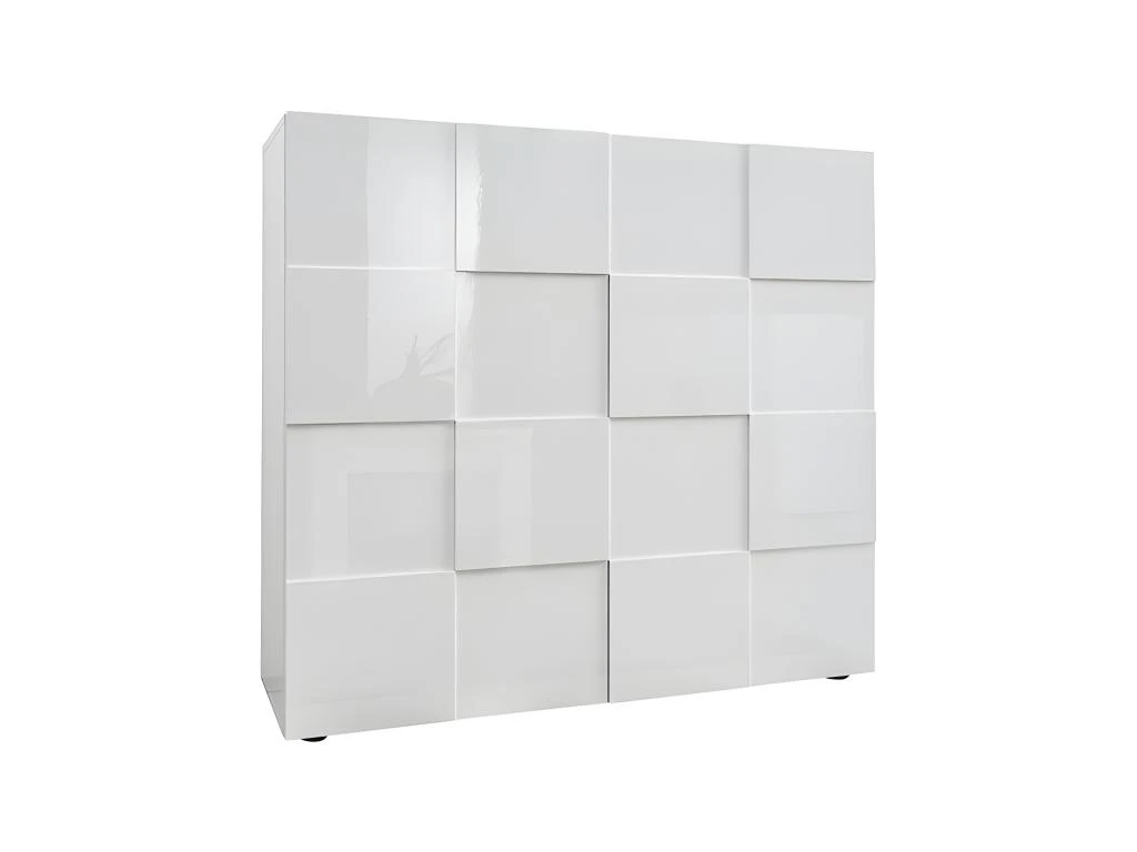 Buffet Haut CALISTO - 2 Portes - Blanc Laqué 4 Buffet Haut CALISTO - 2 Portes - Blanc Laqué – Image 4