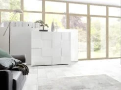 Buffet Haut CALISTO - 2 Portes - Blanc Laqué 10 Buffet Haut CALISTO - 2 Portes - Blanc Laqué -Deco.fr Soldes Boutique fauteuil massant 424005