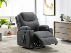 Fauteuil Massant SILVANO En Tissu - Gris