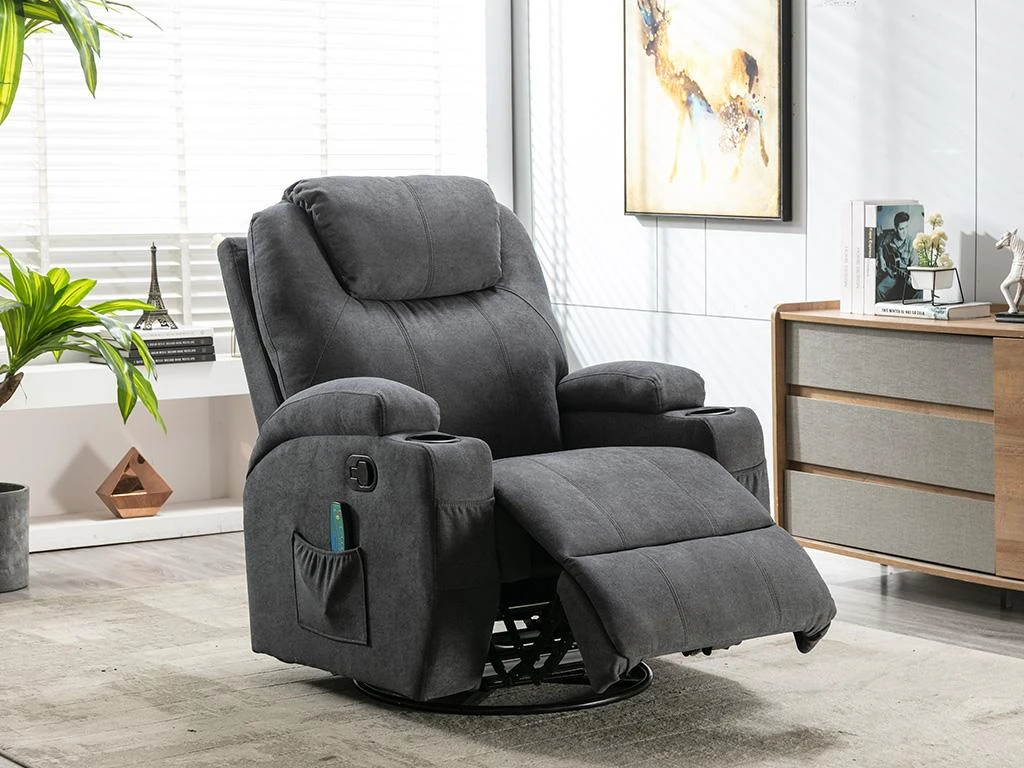 Fauteuil Massant SILVANO En Tissu - Gris 1 Fauteuil Massant SILVANO En Tissu - Gris