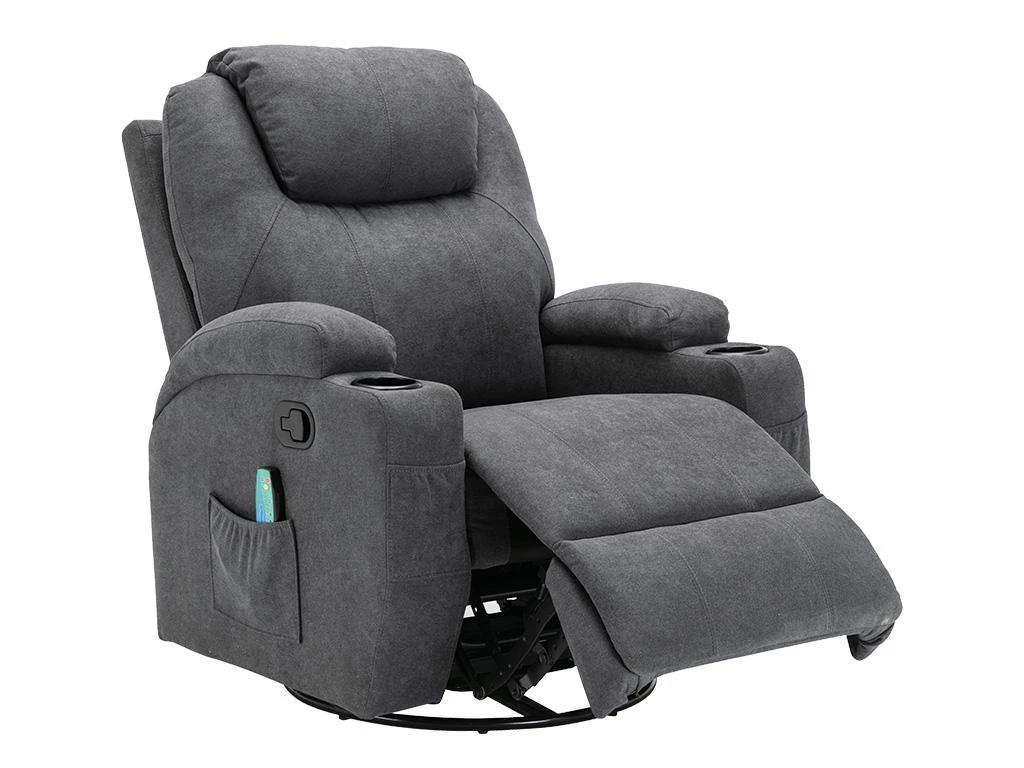 Fauteuil Massant SILVANO En Tissu - Gris 6 Fauteuil Massant SILVANO En Tissu - Gris – Image 6