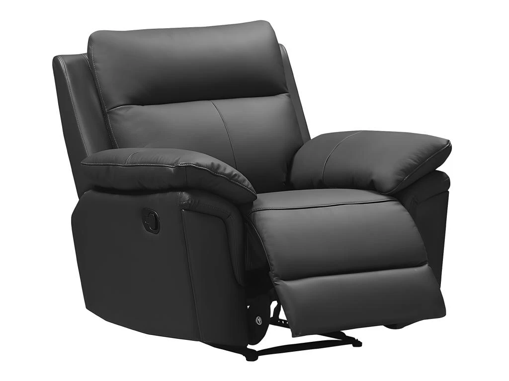 Fauteuil Relax En Cuir De Buffle PAKITA - Noir 1 Fauteuil Relax En Cuir De Buffle PAKITA - Noir