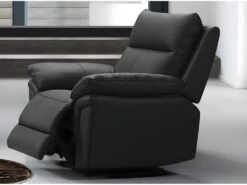 Fauteuil Relax En Cuir De Buffle PAKITA - Noir 4 Fauteuil Relax En Cuir De Buffle PAKITA - Noir -Deco.fr Soldes Boutique fauteuil relax 367757