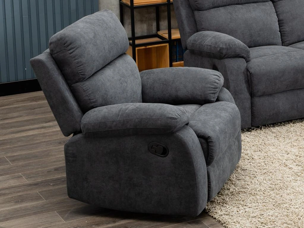 Fauteuil Relax En Tissu TOLZANO - Anthracite 2 Fauteuil Relax En Tissu TOLZANO - Anthracite – Image 2