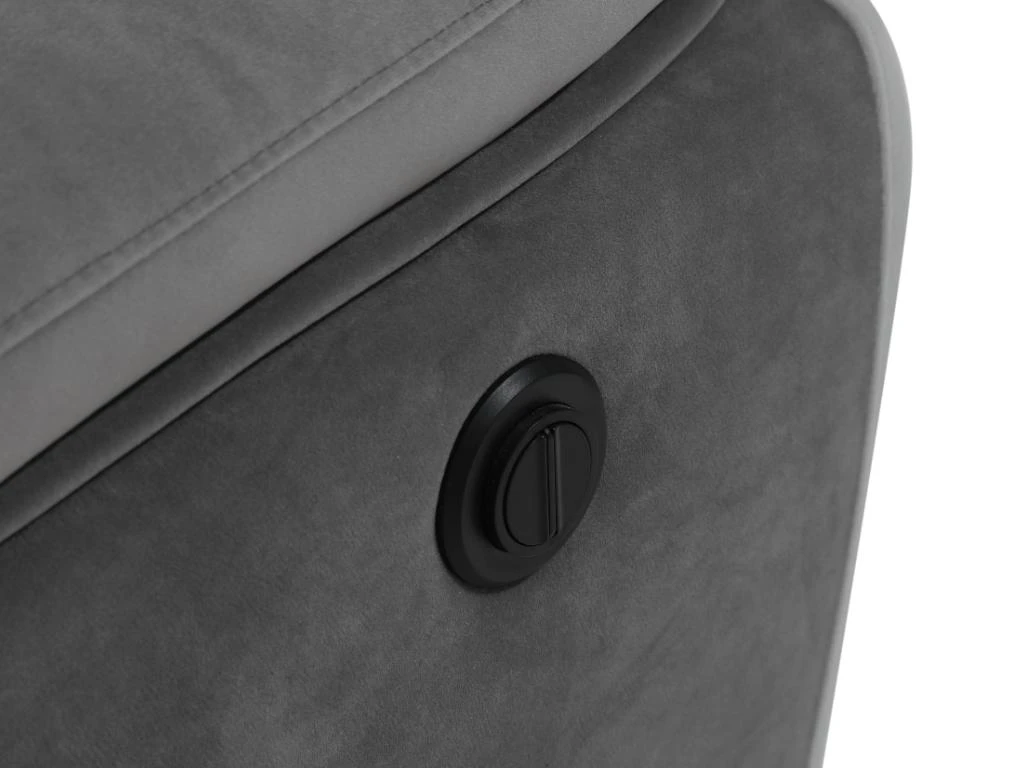 Fauteuil Relax électrique En Velours METTI - Gris Et Bandes écru 6 Fauteuil Relax électrique En Velours METTI - Gris Et Bandes écru – Image 6