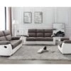 Fauteuil Relax En Microfibre Et Simili TOLZANO - Gris Et Blanc -Deco.fr Soldes Boutique fauteuil relax 399961