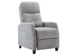 Fauteuil Relax En Tissu FEREOLE - Gris Clair -Deco.fr Soldes Boutique fauteuil relax 417949