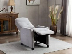 Fauteuil Relax En Tissu FEREOLE - Gris Clair -Deco.fr Soldes Boutique fauteuil relax 417963