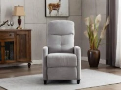 Fauteuil Relax En Tissu FEREOLE - Gris Clair -Deco.fr Soldes Boutique fauteuil relax 417965