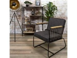 LUCAS - Fauteuil Simili Marron Foncé