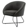 JONAS - Fauteuil Design Tissu Gris Anthracite Pieds Métal Noir 11 JONAS - Fauteuil Design Tissu Gris Anthracite Pieds Métal Noir -Deco.fr Soldes Boutique fauteuil 10232441