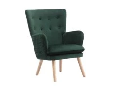 Fauteuil En Velours Vert Foncé DOROTEA -Deco.fr Soldes Boutique fauteuil 10342977