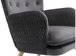 Fauteuil En Velours Gris DOROTEA 8 Fauteuil En Velours Gris DOROTEA -Deco.fr Soldes Boutique fauteuil 10343283