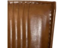 Fauteuil En Métal Noir Et Cuir Cognac Accoudoirs En Bois De Manguier -Deco.fr Soldes Boutique fauteuil 10404031