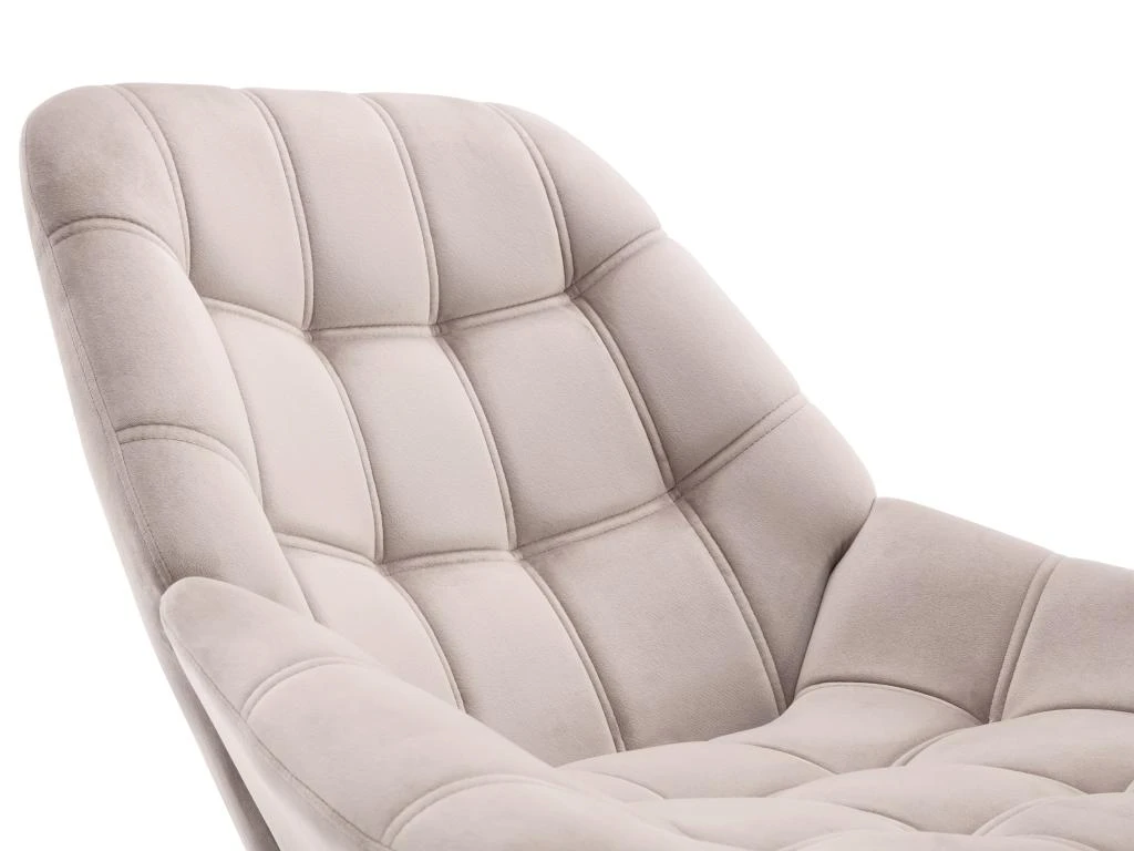 Fauteuil En Velours Beige LUOSTO 4 Fauteuil En Velours Beige LUOSTO – Image 4