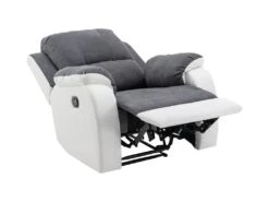Fauteuil Relax En Microfibre Et Simili Gris Et Blanc BRODY 9 Fauteuil Relax En Microfibre Et Simili Gris Et Blanc BRODY -Deco.fr Soldes Boutique fauteuil 10678711