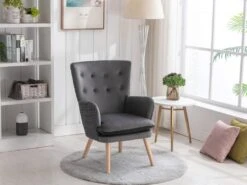 Fauteuil En Velours Gris DOROTEA 9 Fauteuil En Velours Gris DOROTEA -Deco.fr Soldes Boutique fauteuil 10702917