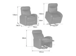 Fauteuil électrique Inclinable GABY Gris - HAPPY GARDEN -Deco.fr Soldes Boutique fauteuil 10779315