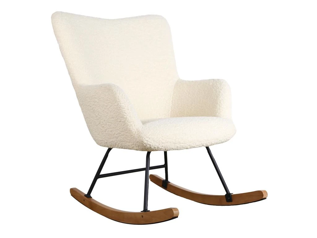 Fauteuil à Bascule En Tissu Bouclette écru KAIRA - HAPPY GARDEN 2 Fauteuil à Bascule En Tissu Bouclette écru KAIRA - HAPPY GARDEN – Image 2