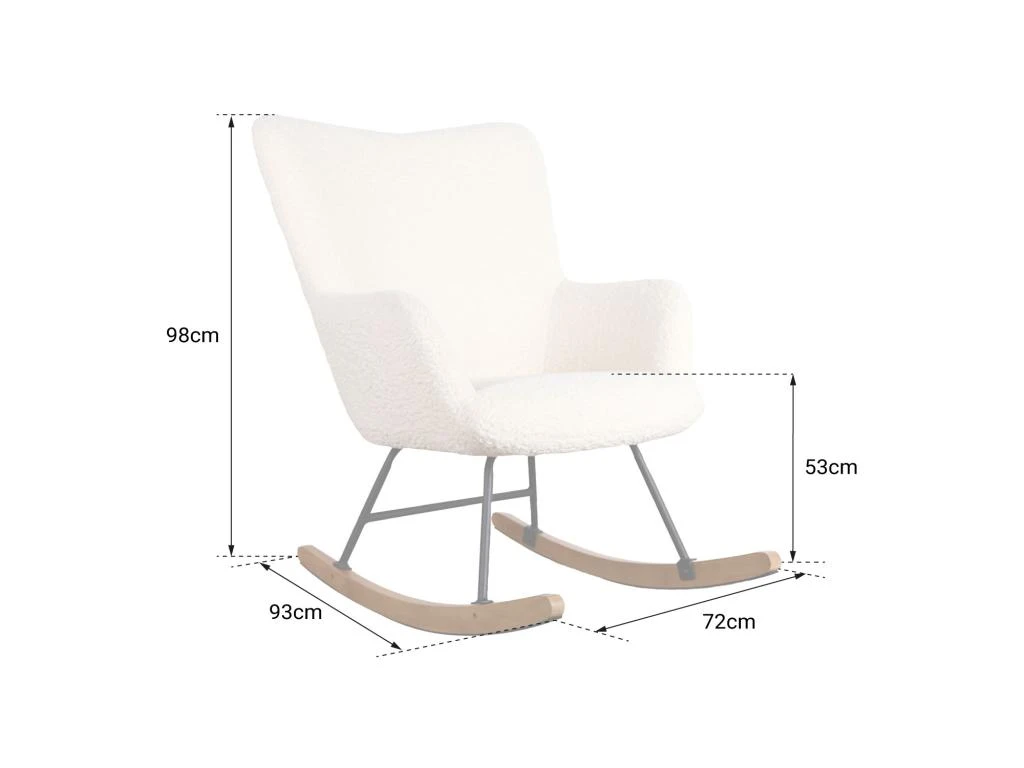 Fauteuil à Bascule En Tissu Bouclette écru KAIRA - HAPPY GARDEN 5 Fauteuil à Bascule En Tissu Bouclette écru KAIRA - HAPPY GARDEN – Image 5