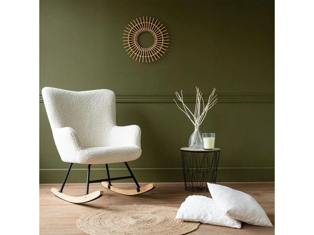 Fauteuil à Bascule En Tissu Bouclette écru KAIRA - HAPPY GARDEN 6 Fauteuil à Bascule En Tissu Bouclette écru KAIRA - HAPPY GARDEN – Image 6
