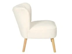 KELIOS - Fauteuil En Tissu Bouclettes Blanc Pieds Bois Naturel 8 KELIOS - Fauteuil En Tissu Bouclettes Blanc Pieds Bois Naturel -Deco.fr Soldes Boutique fauteuil 10880547
