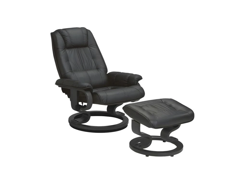 Fauteuil De Relaxation Cuir Noir - EXCELLY N°1 1 Fauteuil De Relaxation Cuir Noir - EXCELLY N°1