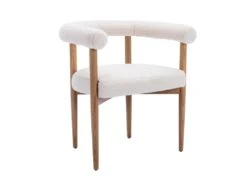 Fauteuil En Tissu Bouclette Crème JASMINA -Deco.fr Soldes Boutique fauteuil 11200695