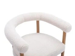 Fauteuil En Tissu Bouclette Crème JASMINA -Deco.fr Soldes Boutique fauteuil 11200705