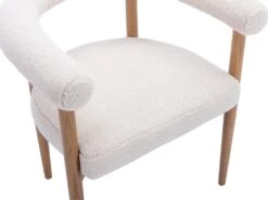 Fauteuil En Tissu Bouclette Crème JASMINA -Deco.fr Soldes Boutique fauteuil 11200707