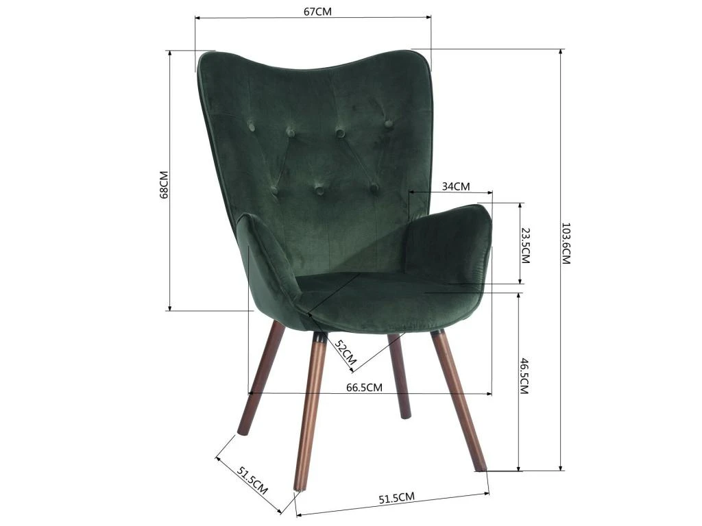 Fauteuil Scandinave Capitonné Velours Vert KAS KD VELVET GREEN 5 Fauteuil Scandinave Capitonné Velours Vert KAS KD VELVET GREEN – Image 5