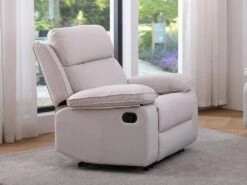 Fauteuil Relax En Tissu Beige LANA -Deco.fr Soldes Boutique fauteuil 11344947