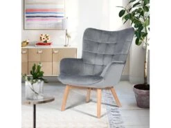 Fauteuil Scandinave Chaise De Canapé De Loisirs Pour Salon Salle à Manger Bureau Avec Un Revêtement En Velours, Accoudoirs Rembourés Et Des Pieds En Bois Massif 8 Fauteuil Scandinave Chaise De Canapé De Loisirs Pour Salon Salle à Manger Bureau Avec Un Revêtement En Velours, Accoudoirs Rembourés Et Des Pieds En Bois Massif -Deco.fr Soldes Boutique fauteuil 11509961