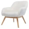 MALMO, Fauteuil Lounge En Tissu Bouclé écru Et Hévéa Naturel -Deco.fr Soldes Boutique fauteuil 11575749