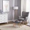 Fauteuil Tapissé Gris Clair Avec Repose-pieds VEJLE 21 Fauteuil Tapissé Gris Clair Avec Repose-pieds VEJLE -Deco.fr Soldes Boutique fauteuil 11696245 1