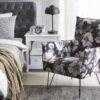 Fauteuil En Tissu à Motif Floral Noir RIBE -Deco.fr Soldes Boutique fauteuil 11708873 1