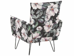 Fauteuil En Tissu à Motif Floral Noir RIBE -Deco.fr Soldes Boutique fauteuil 11708881 1
