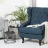 Fauteuil En Tissu Tapissé Bleu Foncé ALTA -Deco.fr Soldes Boutique fauteuil 11708935