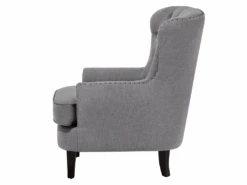 Fauteuil Style Chesterfield En Tissu Gris Clair VIBORG II -Deco.fr Soldes Boutique fauteuil 11708957 1