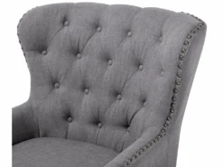 Fauteuil Style Chesterfield En Tissu Gris Clair VIBORG II -Deco.fr Soldes Boutique fauteuil 11708961