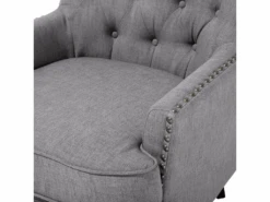 Fauteuil Style Chesterfield En Tissu Gris Clair VIBORG II -Deco.fr Soldes Boutique fauteuil 11708963