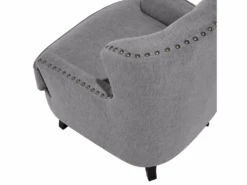 Fauteuil Style Chesterfield En Tissu Gris Clair VIBORG II -Deco.fr Soldes Boutique fauteuil 11708967