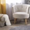 Fauteuil Club En Tissu Blanc Cassé ODENZEN