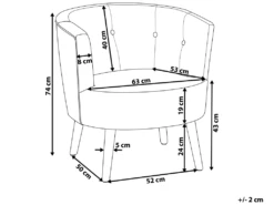 Fauteuil Club En Tissu Blanc Cassé ODENZEN -Deco.fr Soldes Boutique fauteuil 11709031