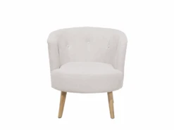 Fauteuil Club En Tissu Blanc Cassé ODENZEN -Deco.fr Soldes Boutique fauteuil 11709033