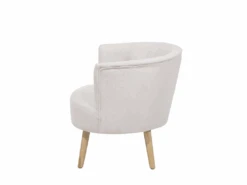 Fauteuil Club En Tissu Blanc Cassé ODENZEN -Deco.fr Soldes Boutique fauteuil 11709035