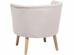 Fauteuil Club En Tissu Blanc Cassé ODENZEN -Deco.fr Soldes Boutique fauteuil 11709037