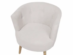 Fauteuil Club En Tissu Blanc Cassé ODENZEN -Deco.fr Soldes Boutique fauteuil 11709039